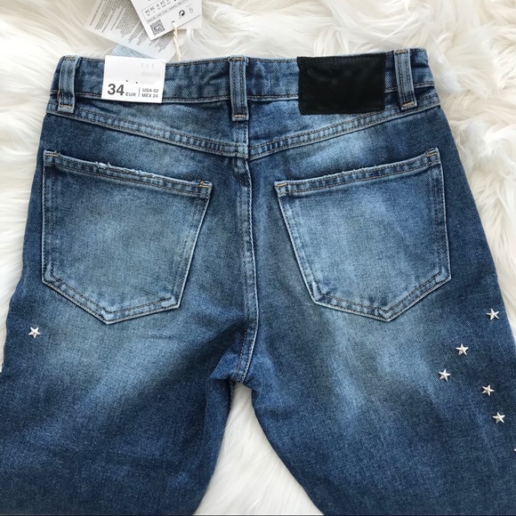 Zara Star Studded Mid Rise Jeans - Picture 2 of 8